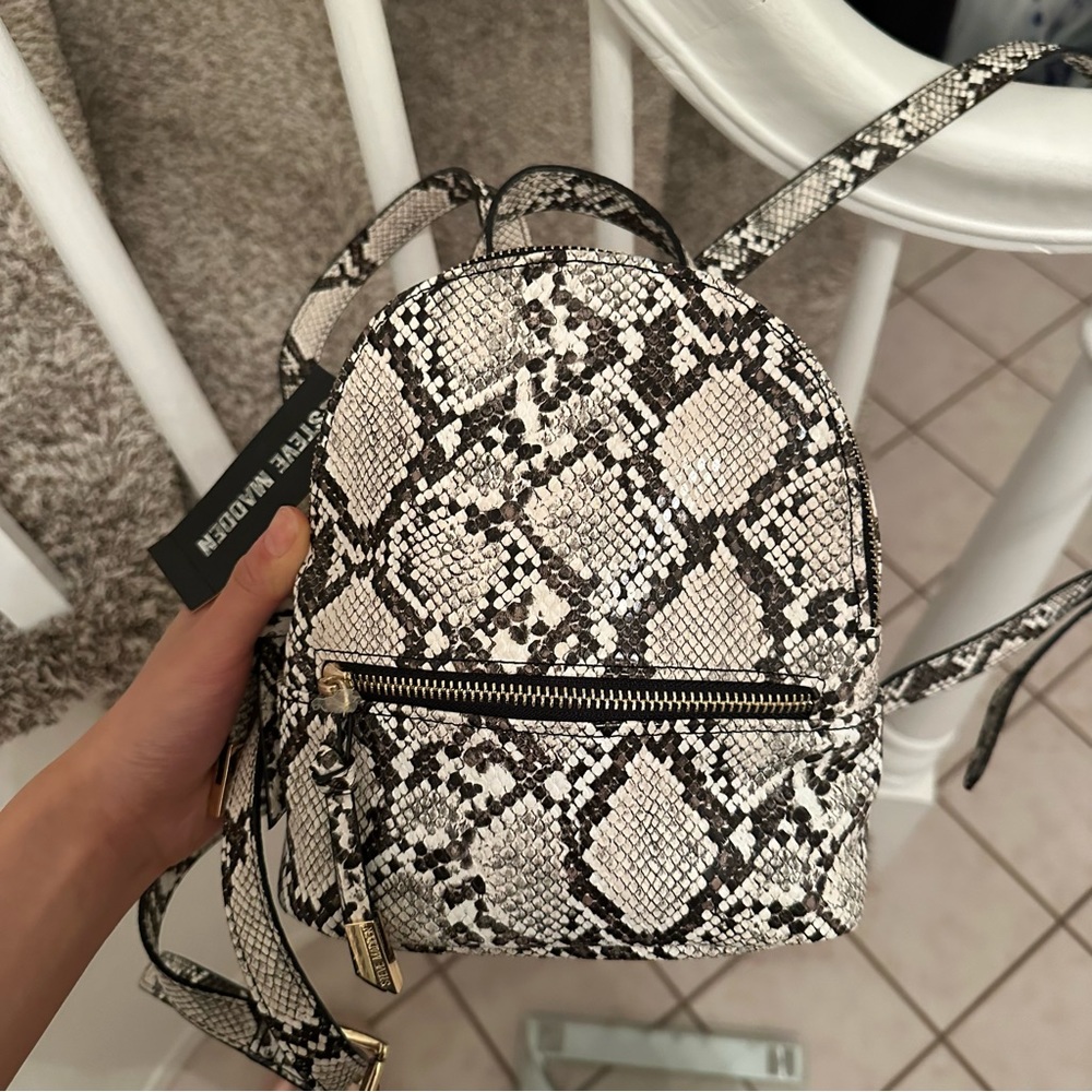 NWT Steve Madden Snake Skin Mini Backpack